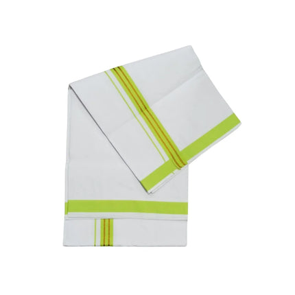 Men Cotton 1INCH Thillana Jari Double Dhoti- 3.60m