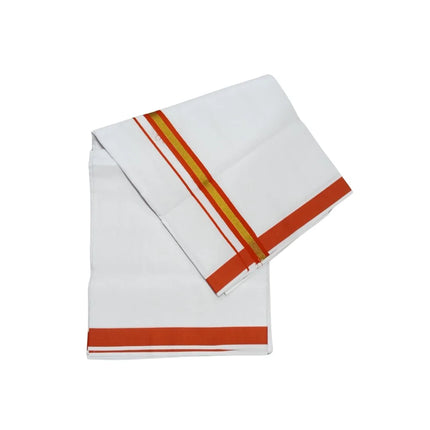 Men Cotton 1INCH Thillana Jari Double Dhoti- 3.60m