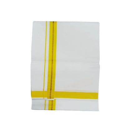 Men Cotton 1INCH Thillana Jari Double Dhoti- 3.60m