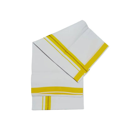 Men Cotton 1INCH Thillana Jari Double Dhoti- 3.60m
