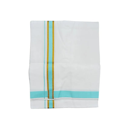 Men Cotton 1INCH Thillana Jari Double Dhoti- 3.60m