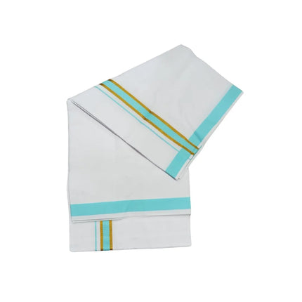 Men Cotton 1INCH Thillana Jari Double Dhoti- 3.60m