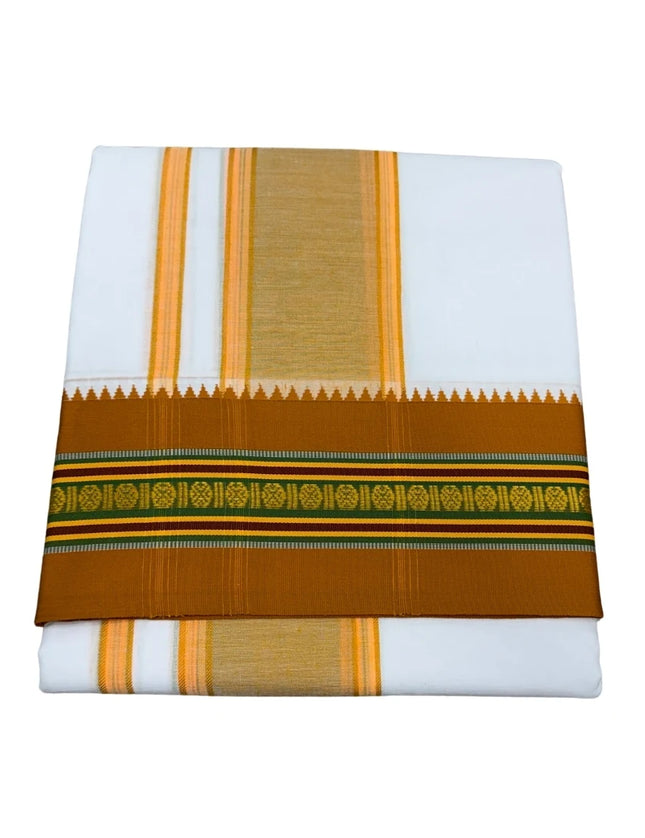 Men Pure Cotton Nagpuri Panchakacham Dhoti -9x5