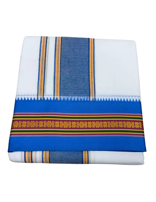 Men Pure Cotton Nagpuri Panchakacham Dhoti -9x5