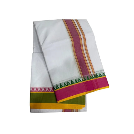 Men Pure Cotton 2 Inch Mokku Pet Panchakacham Dhoti -9x5