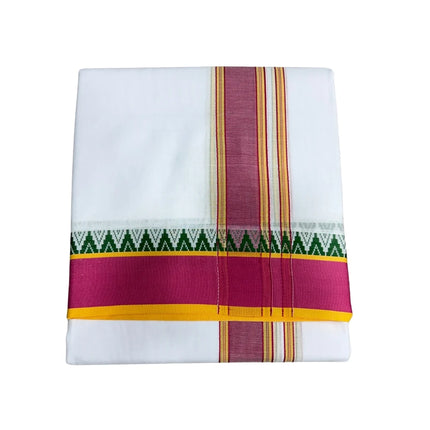Men Pure Cotton 2 Inch Mokku Pet Panchakacham Dhoti -9x5