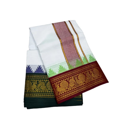 Men Pure Cotton 5 Inch Tower Jaquard Panchakacham Dhoti-9x5