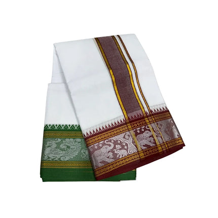 Men Pure Cotton Sartien Jaquard Panchakacham Dhoti-9x5
