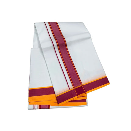 MEN PURE COTTON 1.5 INCH THILLANA DUAL COLOUR  PANCHAKACHAM DHOTI -9X5