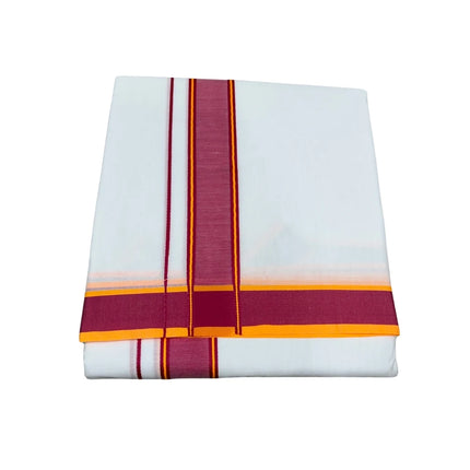 MEN PURE COTTON 1.5 INCH THILLANA DUAL COLOUR  PANCHAKACHAM DHOTI -9X5