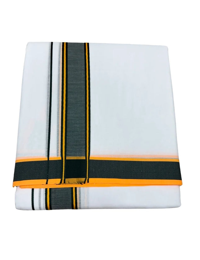 MEN PURE COTTON 1.5 INCH THILLANA DUAL COLOUR  PANCHAKACHAM DHOTI -9X5