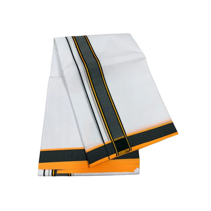 MEN PURE COTTON 1.5 INCH THILLANA DUAL COLOUR  PANCHAKACHAM DHOTI -9X5