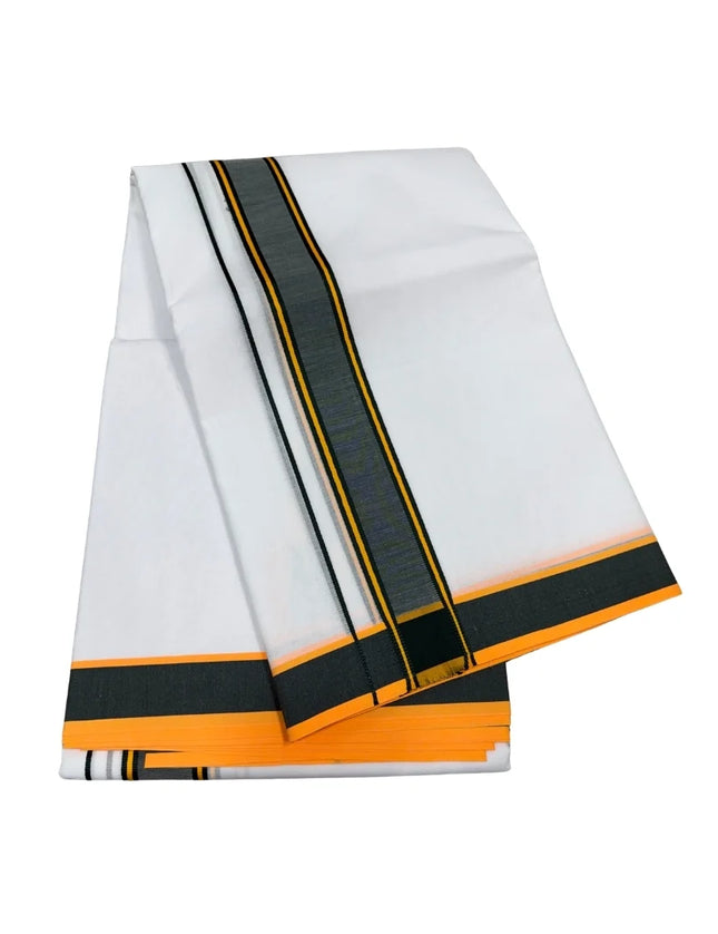 MEN PURE COTTON 1.5 INCH THILLANA DUAL COLOUR  PANCHAKACHAM DHOTI -9X5