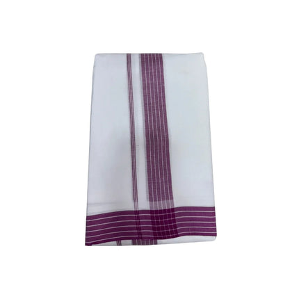 MEN PURE COTTON 2 INCH BROAD SEER BORDER PANCHAKACHAM DHOTI -9X5
