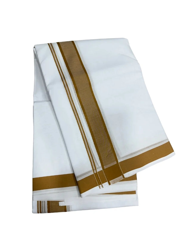 Men Pure Cotton 1 Inch Thillana Panchakacham Dhoti-9x5