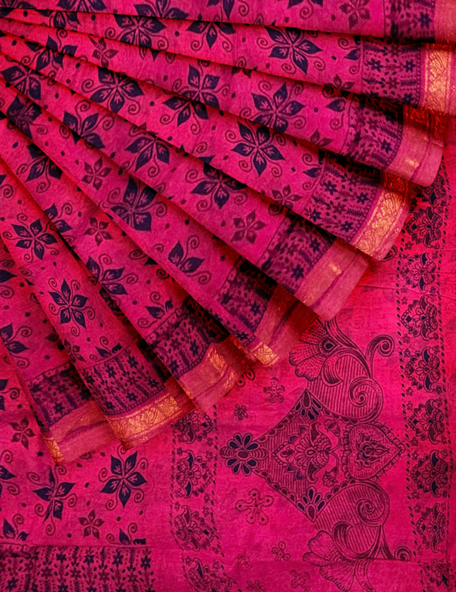 Madurai Kalamkari Prints Cotton 9 yards Sarees