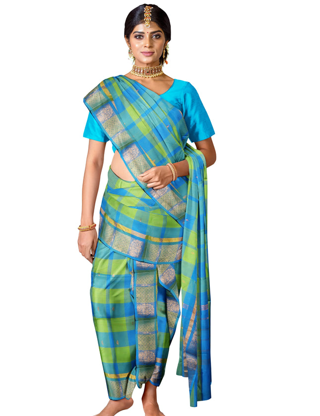 Akalya Checks Butta 9 Yards Sarees