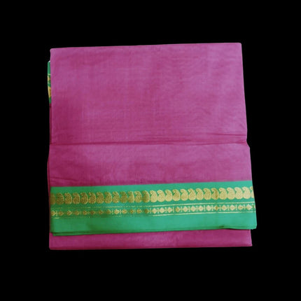 BANHATTI GADWAL CONTRAST BORDER 9 YARDS SAREES