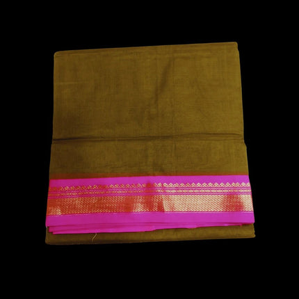 BANHATTI GADWAL CONTRAST BORDER 9 YARDS SAREES