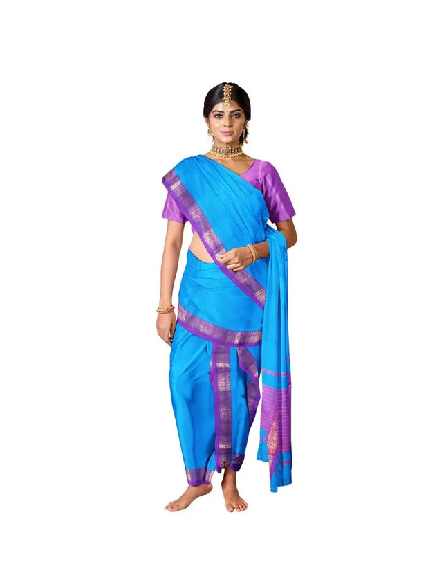 BANHATTI GADWAL CONTRAST BORDER 9 YARDS SAREES