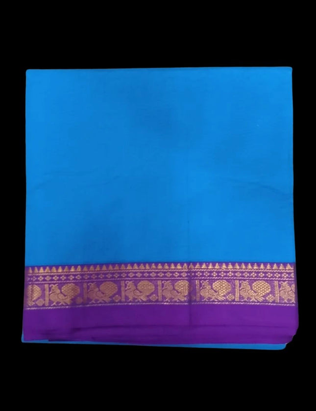 BANHATTI GADWAL CONTRAST BORDER 9 YARDS SAREES