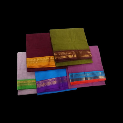 BANHATTI GADWAL CONTRAST BORDER 9 YARDS SAREES