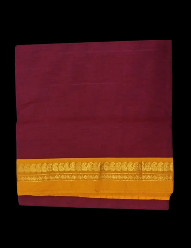 BANHATTI GADWAL CONTRAST BORDER 9 YARDS SAREES