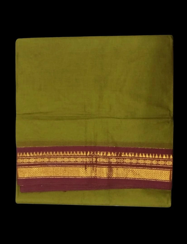BANHATTI GADWAL CONTRAST BORDER 9 YARDS SAREES