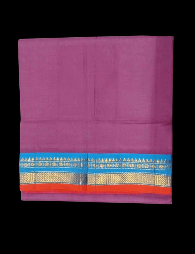 BANHATTI GADWAL CONTRAST BORDER 9 YARDS SAREES