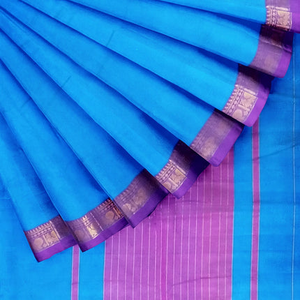 BANHATTI GADWAL CONTRAST BORDER 9 YARDS SAREES