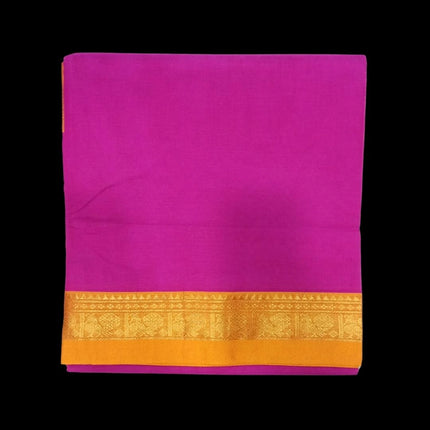 BANHATTI GADWAL CONTRAST BORDER 9 YARDS SAREES