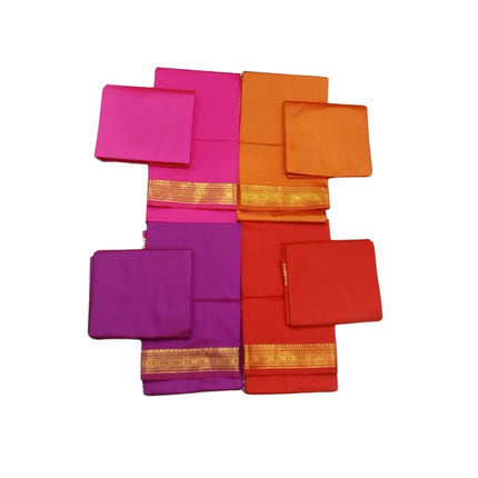 Belgam Art Silk Kids Dhoti With Angavastram-3M+2M