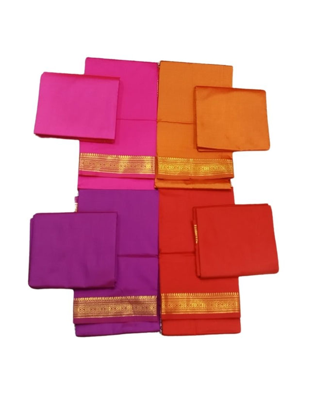 Belgam Art Silk Kids Dhoti With Angavastram-3M+2M