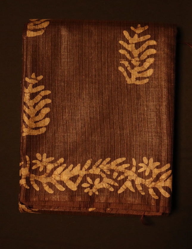 Bhagalpuri Self Checks Batik 9 Yards Sarees