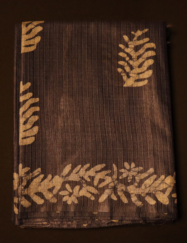 Bhagalpuri Self Checks Batik 9 Yards Sarees