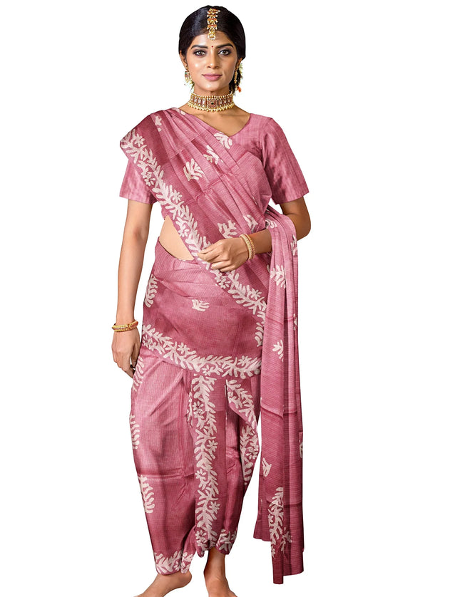 Bhagalpuri Self Checks Batik 9 Yards Sarees