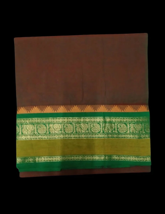 Chettinad Fancy Jari Plain Cotton 6 yards Sarees