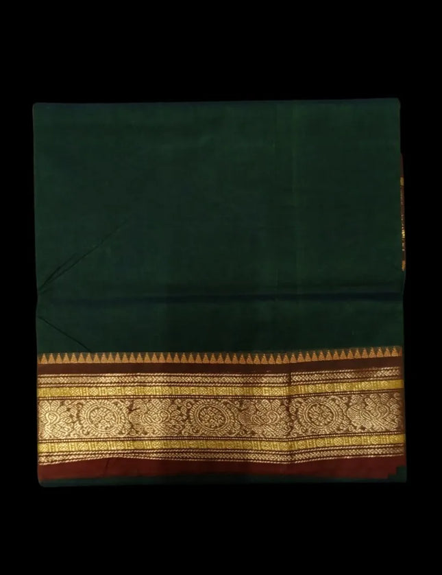 Chettinad Fancy Jari Plain Cotton 6 yards Sarees
