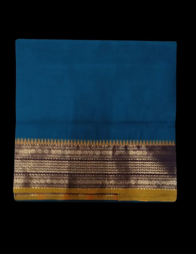 Chettinad Fancy Jari Plain Cotton 6 yards Sarees