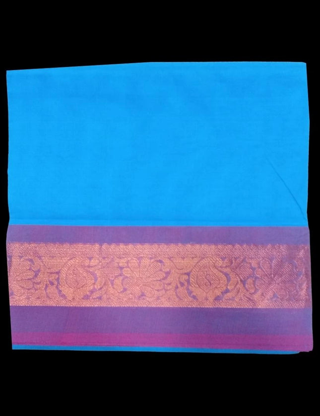 Chettinad Fancy Jari Plain Cotton 6 yards Sarees