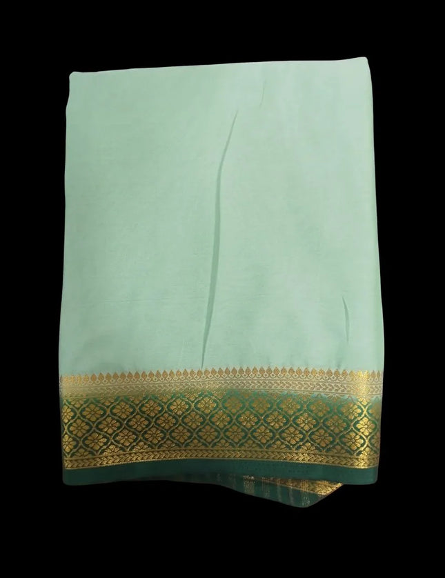 Crepe Contrast Saree with Contrast Jari Border 9 yards