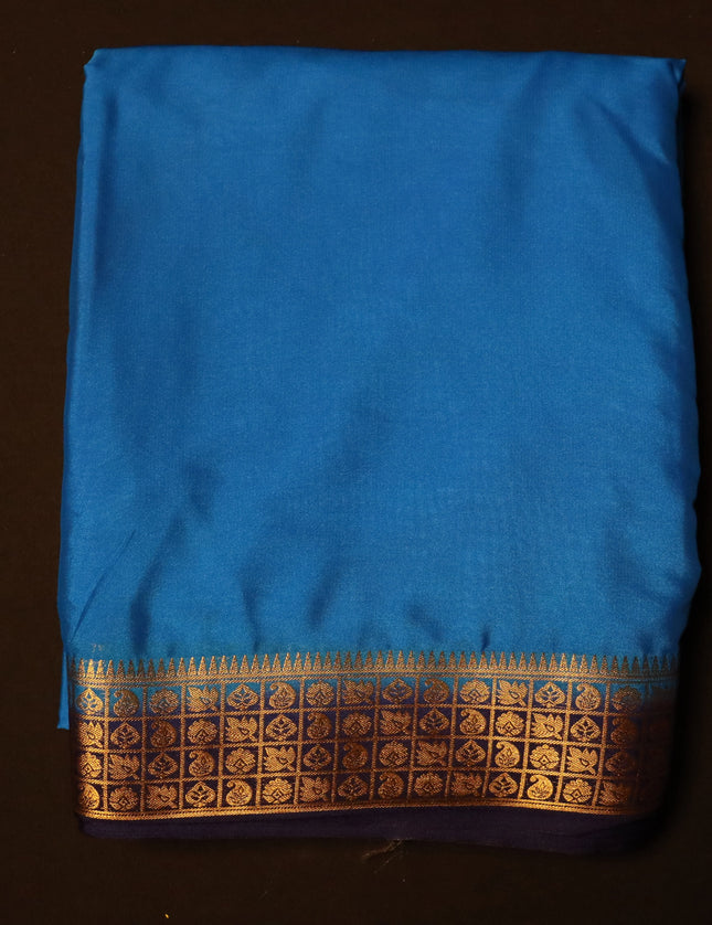 Crepe Fancy Contrast  Border 9 Yards Saree