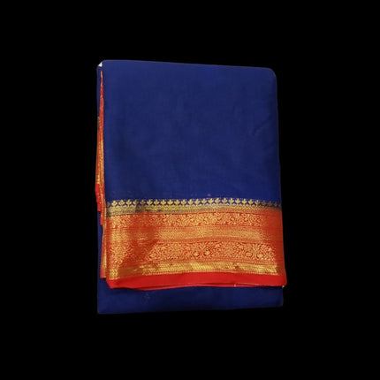 Crepe Fancy Contrast  Border 9 Yards Saree