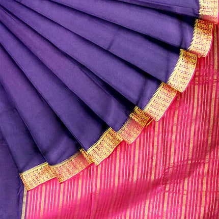 Crepe Fancy Contrast  Border 9 Yards Saree