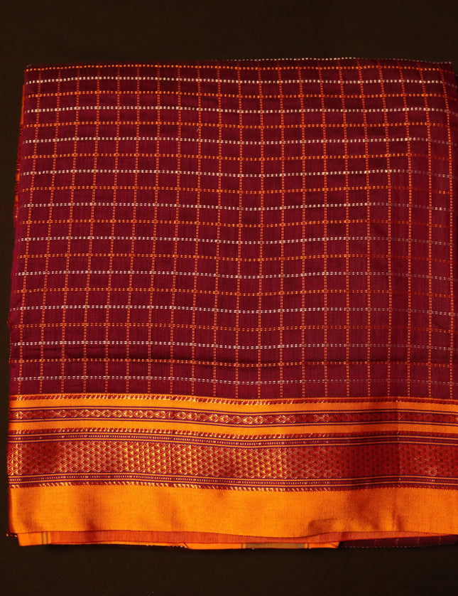 Ilkal Checks 9 yards Sarees