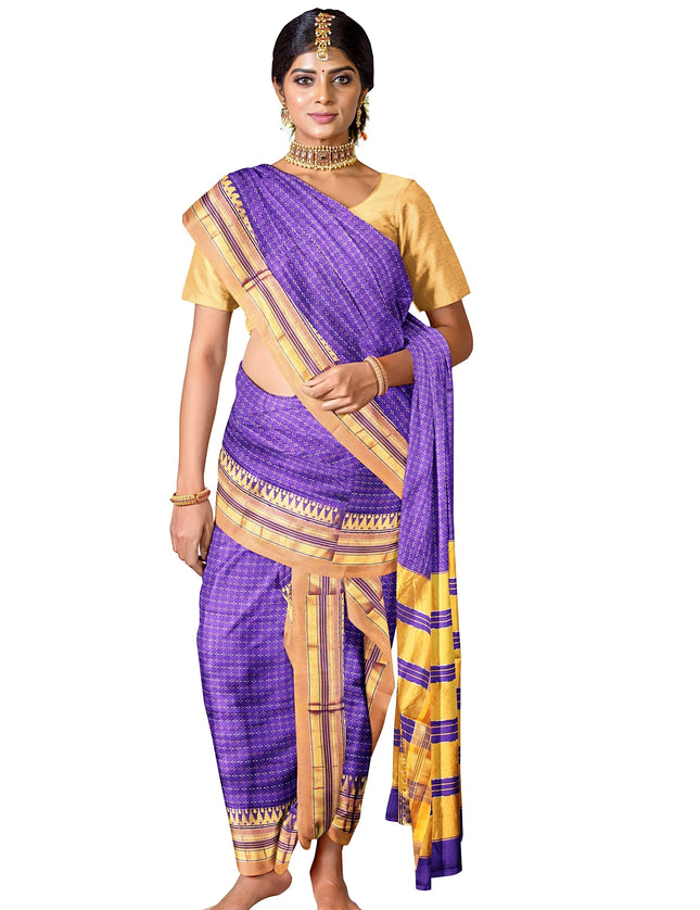 Ilkal plus design with jari border 9 yards Saree
