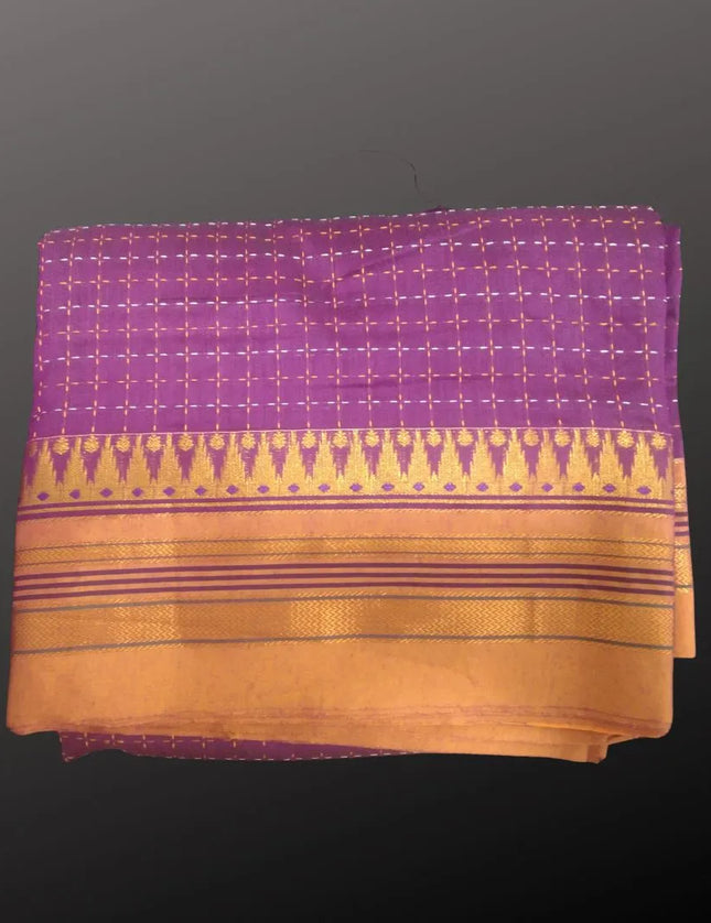 Ilkal plus design with jari border 9 yards Saree