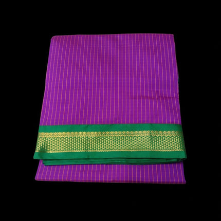 KARISHMA SEMI SILK KORVAI BORDER SELF CHECKS RICH PALLU 9 YARDS SAREES
