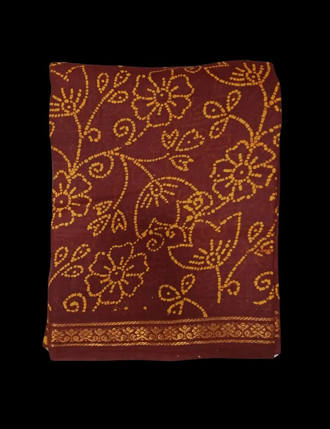 KT Half & Half Cotton Sarees with Jari Border 9 Yards Saree