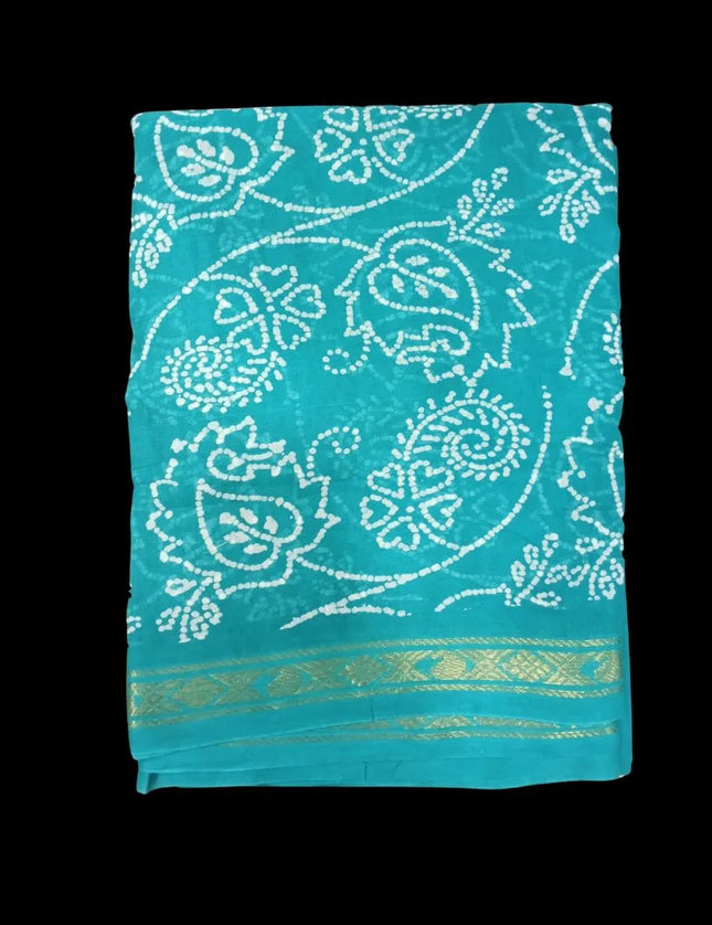 KT Half & Half Cotton Sarees with Jari Border 9 Yards Saree